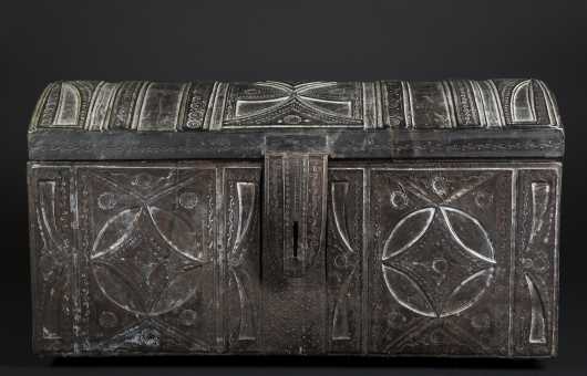Middle Eastern Leather Dome Trunk