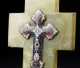 Enamel and Bronze Cross and Candlestick