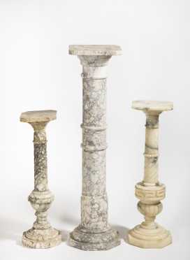 Three Marble Pedestals