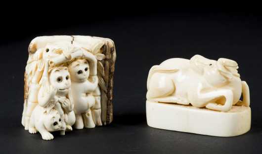 Carved Netsuke and Figural Seal