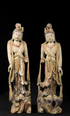 Pair of Chinese Goddesses