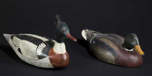 Two Modern Duck Decoys made by Mark White