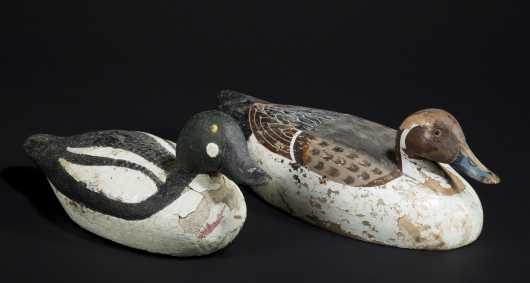 Two Duck Decoys, one by Wild Fowler Decoys