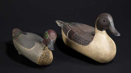 Two Modern Duck Decoys, T.J. Hooker and unknown maker