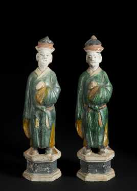 Pair Chinese "Tang" Pottery Tomb Nodders