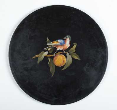 Pietra Dura Black Marble Table Top