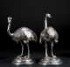 Pair of Silver Plated Ostriches marked "WMF"