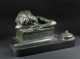 Joaquin Angles, figural bronze and marble inkwell