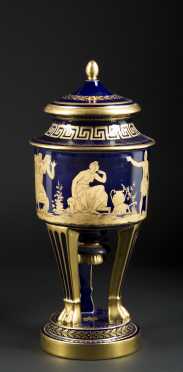 Dresden Classical Form Covered Porcelain Jar