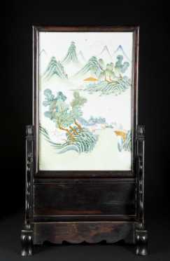 Chinese Famille Verte Table Screen
