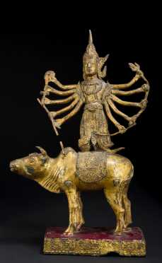 Thai/Hindu Gilded Bronze God