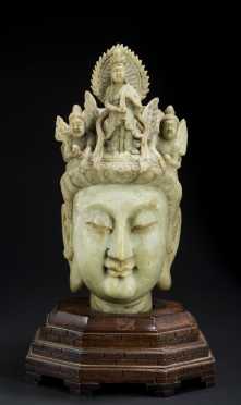 Carved Chinese Hard Stone Bust