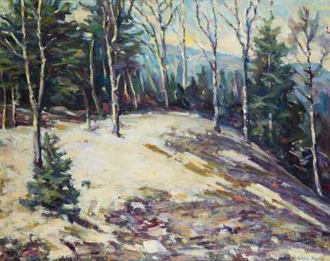 Arthur Gibbs Burton Winter Hillside with Mountains in the Distance