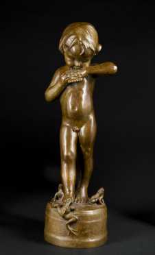 Edward Berge Bronze Figure of "Frog Baby"
