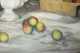 Frederick Rhodes Sisson still life painting of, "Apples, Corn and Ironstone "