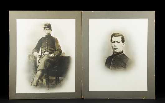 Two Albumen Prints of a Civil War Officer