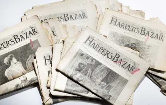 Twenty Five Volumes of 19th Century Harper's Bazaar.