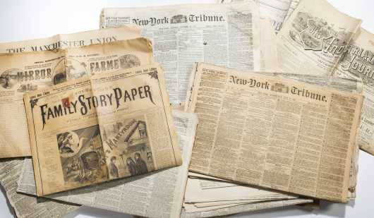 Lot of 19th Century Newspapers