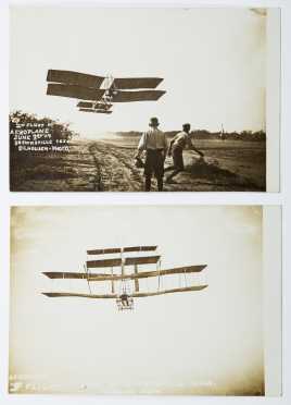 Lot of Two Photo Postcards, "2nd Flight of Aeroplane"