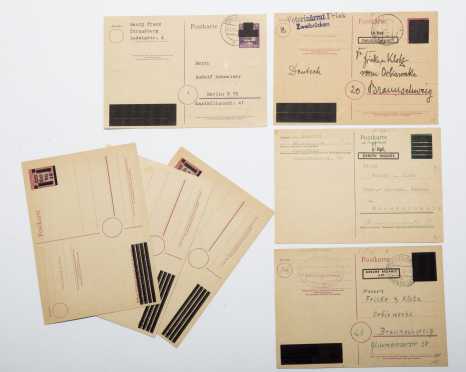 Fine Lot of Seven Obliterated Third Reich Nazi Postkarte 