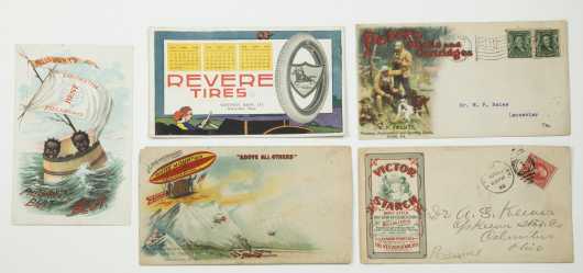 Lot of 5 Late 19th and Early 20thC Advertising Cards and Postal Covers