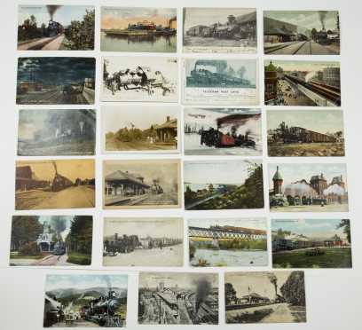 Lot of 23, Early 20th Century Train Related Post Cards