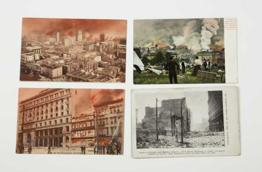 Lot of 4 Circa 1906, San Francisco Fire Post Cards