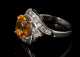 Mandarin Garnet and Diamond Ring