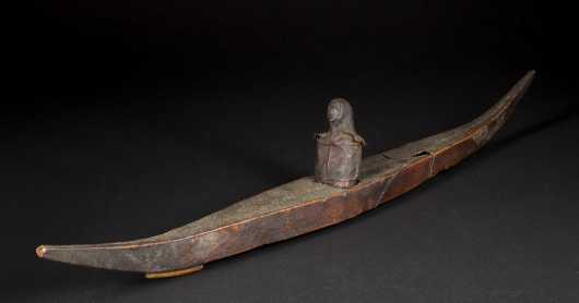 Inuit Miniature Kayak and Figure
