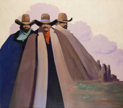 James Darum "Mountain Men" acrylic on canvas