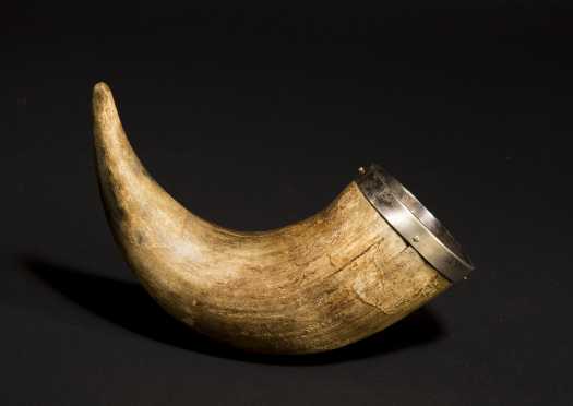 Silver and Horn Toasting Cup