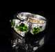 Chrome Diopside and Yellow Sapphire Ring