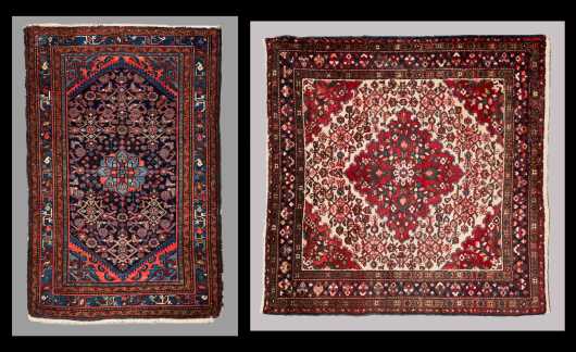 Two Hamadan Scatter Oriental Rugs