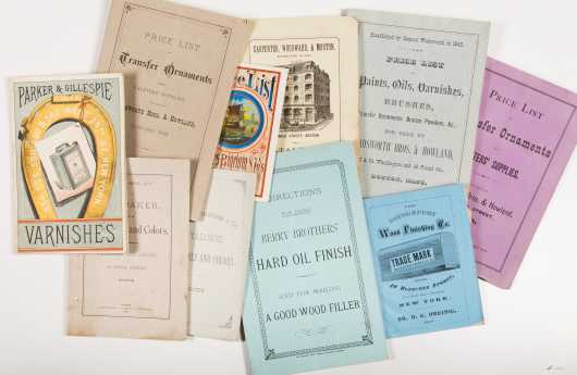 Catalogs for Paint and Varnish: Lot of late 1800s catalogs and related ephemera