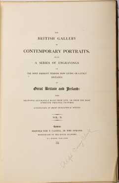 "The British Gallery of Contemporary Portraits, Being a Series of Engravings of the Most Eninent Persons now Living or Lately Deceased, in Great Britian and Ireland"
