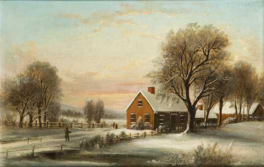 American Winter Farm Scene