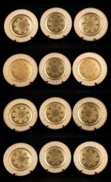 Set of 12 Bavarian Gold Plates