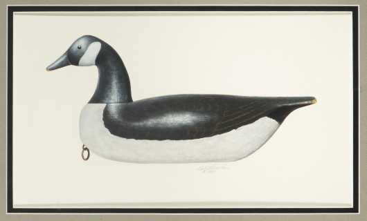 Bob Piscatori, 20thC., American., Oil on Paper Painting of Canadian Goose