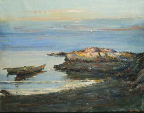 D.DePaola, 20thC., European?, Oil on Canvas of a Shore Scene