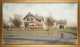 Pastel Drawing of House and Barn, signed lower left indistinctly