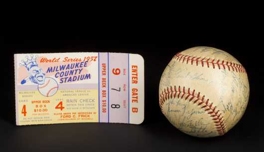 1957 Milwaukee Braves Signed Baseball