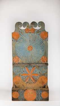 Carved and Painted American Spoon Rack