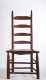 Red Painted Ladderback Chair and Tin Bell