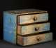 Blue Painted Three Drawer Childs Chest