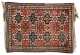 Lesghi Star Scatter Rug depicting 4 pairs of stars on a red ground