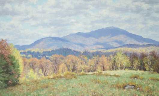 Richard Whitney (1945- ) NH, VT, Oil on Canvas Painting of Mount Monadnock