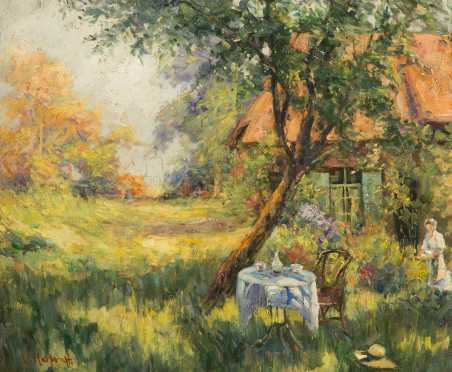 Lucie (Lucille) Hartrath, (1868 -1962), Illinois, MA., Oil on canvas 