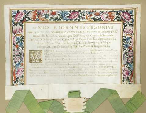 Indulgence, Document on Vellum with Gold Lettering, 1675