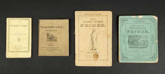 Four Chapbooks:"Benjamin Franklin's Primer," 1844; "Improved New England Primer," 1841; "The Childre's Friend," 1844; "Young Child's A,B,C.