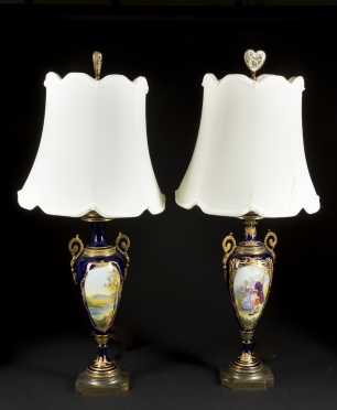 Pair of Sevres Style Lamps